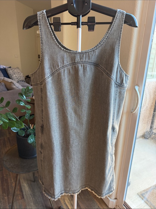 NATURAL LIFE Dresses & Skirts - NATURAL LIFE Washed Gray Denim Shift Dress